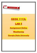 GEOG 1113L Introduction to Landforms &ndash; Georgia State University &ndash; Lab 5 Weathering Processes and Karst Topography Investigation