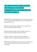 TEST BANK FOR HOLE&rsquo;S HUMAN ANATOMY AND PHYSIOLOGY 16TH EDITION EXAMINATION TEST 2026 QUESTIONS WITH SOLUTIONS GRADED A&plus;