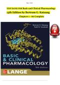 TEST BANK FOR Basic and Clinical Pharmacology 15th Edition by Bertram G&period; Katzung Chapters 1 - 66 Complete