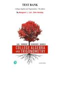 College Algebra and Trigonometry &ndash; 7th Edition&comma; Margaret L&period; Lial & John Hornsby &vert; Complete Test Bank Chapters 1&ndash;11