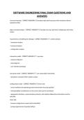 SOFTWARE ENGINEERING FINAL EXAM QUESTIONS AND ANSWERS