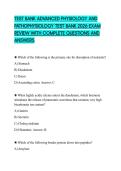 TEST BANK ADVANCED PHYSIOLOGY AND PATHOPHYSIOLOGY TEST BANK 2026 EXAM REVIEW WITH COMPLETE QUESTIONS AND ANSWERS