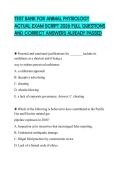 TEST BANK FOR ANIMAL PHYSIOLOGY ACTUAL EXAM SCRIPT 2026 FULL QUESTIONS AND CORRECT ANSWERS ALREADY PASSED