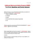 California Motorcycle Safety Program &lpar;CMSP&rpar; Test Exam Questions and Correct Answers