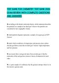 TEST BANK FOR CHEMISTRY TEST BANK 2026 EXAM REVIEW WITH COMPLETE QUESTIONS AND ANSWERS