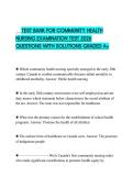 TEST BANK FOR COMMUNITY HEALTH NURSING EXAMINATION TEST 2026 QUESTIONS WITH SOLUTIONS GRADED A&plus;