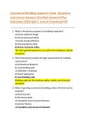 Commercial Building Inspector Exam  Questions  and Correct Answers &lpar;Verified Answers&rpar; Plus  Rationales 2026 Q&A &vert; Instant Download Pdf 