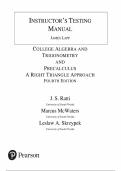 College Algebra and Trigonometry &ndash; 4th Edition&comma; J&period; S&period; Ratti & Marcus McWaters &vert; Complete Test Bank Chapters 1&ndash;11