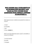WGU C836 Fundamentals of Information Security Exam 2026&colon; Questions & Answers