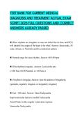 TEST BANK FOR CURRENT MEDICAL DIAGNOSIS AND TREATMENT ACTUAL EXAM SCRIPT 2026 FULL QUESTIONS AND CORRECT ANSWERS ALREADY PASSED