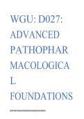 WGU&colon; D027&colon; Advanced Pathopharmacological Foundations
