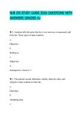 NUR 210 STUDY GUIDE 2026 QUESTIONS WITH ANSWERS GRADED A&plus;