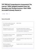TNT 700&period;2AS Comprehensive Assessment&colon; The Learner &vert; 2026 Update&vert;Complete Exam Set Questions And Verified Answers &vert; Get It 100&percnt; Accurate&excl;&excl;&vert; Already Passed A&plus;