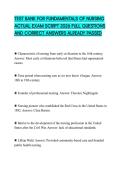 TEST BANK FOR FUNDAMENTALS OF NURSING ACTUAL EXAM SCRIPT 2026 FULL QUESTIONS AND CORRECT ANSWERS ALREADY PASSED