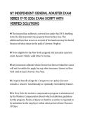 NY INDEPENDENT GENERAL ADJUSTER EXAM SERIES 17-70 2026 EXAM SCRIPT WITH VERIFIED SOLUTIONS