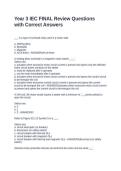 Year 3 IEC FINAL Review Questions with Correct Answers
