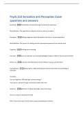 Psych 310 Sensation and Perception Exam  questions and answers 