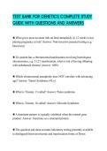 TEST BANK FOR GENETICS COMPLETE STUDY GUIDE WITH QUESTIONS AND ANSWERS