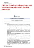 PSY100- Question Package-Test 1 with 100&percnt; accurate solutions &plus; detailed rationales