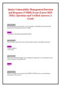 Qualys Vulnerability Management Detection  and Response &lpar;VMDR&rpar; Exam &lpar;Latest 2025&sol;  2026&rpar; &vert; Questions and Verified Answers&vert; A  Grade 