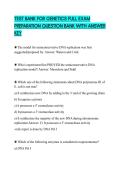 TEST BANK FOR GENETICS FULL EXAM PREPARATION QUESTION BANK WITH ANSWER KEY