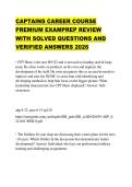 CAPTAINS CAREER COURSE PREMIUM EXAMPREP REVIEW WITH SOLVED QUESTIONS AND VERIFIED ANSWERS 2026