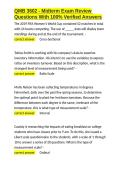 QMB 3602 - Midterm Exam Review Questions With 100- Verified Answers&period;docx