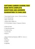 CAPTAINS CAREER COURSE TEST BANK WITH COMPLETE QUESTIONS AND ANSWERS GUARANTEED TO PASS 2026
