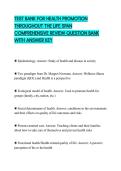 TEST BANK FOR HEALTH PROMOTION THROUGHOUT THE LIFE SPAN COMPREHENSIVE REVIEW QUESTION BANK WITH ANSWER KEY