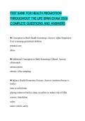TEST BANK FOR HEALTH PROMOTION THROUGHOUT THE LIFE SPAN EXAM 2026 COMPLETE QUESTIONS AND ANSWERS