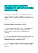 TEST BANK FOR HEALTH PROMOTION THROUGHOUT THE LIFE SPAN FINAL TEST 2026 VERIFIED SOLUTIONS
