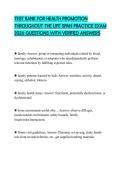TEST BANK FOR HEALTH PROMOTION THROUGHOUT THE LIFE SPAN PRACTICE EXAM 2026 QUESTIONS WITH VERIFIED ANSWERS