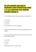 NY LIFE ACCIDENT AND HEALTH INSURANCE AGENT BROKER EXAM SERIES 17-55 2026 QUESTIONS WITH VERIFIED ANSWERS GRADED A&plus;