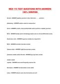 MED 115 TEST QUESTIONS WITH ANSWERS 100&percnt; VERIFIED 