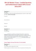 BIO 102 &ndash; Module 2 Exam&comma; 2026&sol;2027 &ndash; Certified Questions with Verified 100&percnt; Correct Answers