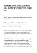 NY LIFE INSURANCE ACTUAL EXAM PAPER 2026 QUESTIONS WITH SOLUTIONS GRADED A&plus;