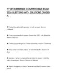 NY LIFE INSURANCE COMPREHENSIVE EXAM 2026 QUESTIONS WITH SOLUTIONS GRADED A&plus;