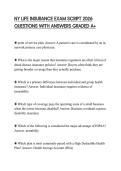NY LIFE INSURANCE EXAM SCRIPT 2026 QUESTIONS WITH ANSWERS GRADED A&plus;