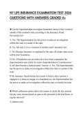 NY LIFE INSURANCE EXAMINATION TEST 2026 QUESTIONS WITH ANSWERS GRADED A&plus;