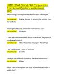 UTMB ISTAT Clinical Skill Competencies Exam Actual Questions and Answers 2026&period;docx