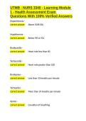 UTMB - NURS 3340 - Learning Module 1 - Health Assessment Exam Questions With 100- Verified Answers&period;docx