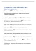 PSYCH 310 The science of psychology Exam  questions and answers 
