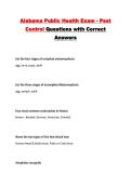 Alabama Public Health Exam - Pest Control Questions with Correct Answers