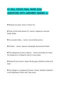NY REAL ESTATE FINAL PAPER 2026 QUESTIONS WITH ANSWERS GRADED A&plus;