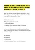 NY REAL ESTATE LICENSE ACTUAL EXAM PAPER 2026 COMPLETE QUESTIONS AND VERIFIED SOLUTIONS GRADED A&plus;