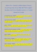 Adjuster Pro - Florida Certified Adjuster Glossary  Exam Preparation Newest 2026-2027 With Complete  Questions And Correct Detailed Answers &vert; A&plus; Graded  &vert; Brand New Version
