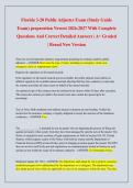 Florida 3-20 Public Adjuster Exam &lpar;Study Guide  Exam&rpar; preparation Newest 2026-2027 With Complete  Questions And Correct Detailed Answers &vert; A&plus; Graded  &vert; Brand New Version