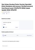 Nan Mckay Housing Choice Voucher Specialist EXAM Questions and Answers &lpar;Verified Answers&rpar; Most Recent exam COMPLETE &lpar;2026&rpar; &lpar;Latest Update 2026&rpar; UPDATE&excl;&excl;