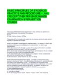 BASIC PRINCIPLES OF EVIDENCE - PRACTICE AND PROCEDURE - LAW - CFE CERTIFIED FRAUD EXAMINER EXAMINATION PREPARATION COURSE  QUESTIONS AND ANSWERS