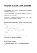 UF HSA 3111 FINAL EXAM STUDY QUESTIONS
